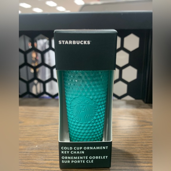 Starbucks Ombre Green Mint Studded Bling Keychain Cup Ornament FOB Holiday 2022 - Picture 1 of 5